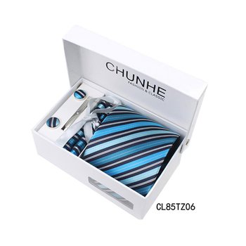 斜條紋寬版領帶禮盒組-五件組-滌綸材質_5